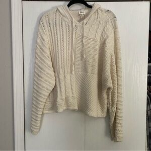 BKE Cream Knit Cowl Sweater